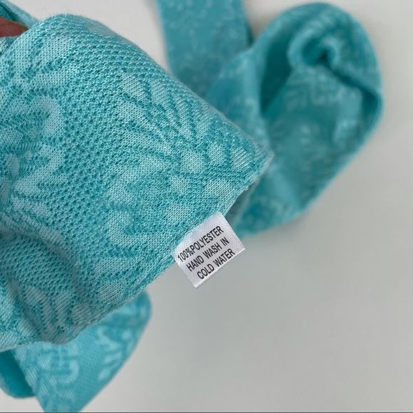 Fabric Belt Sash, Embossed Floral Medallion, Tiffany Blue, New Item - Picture 4 of 4